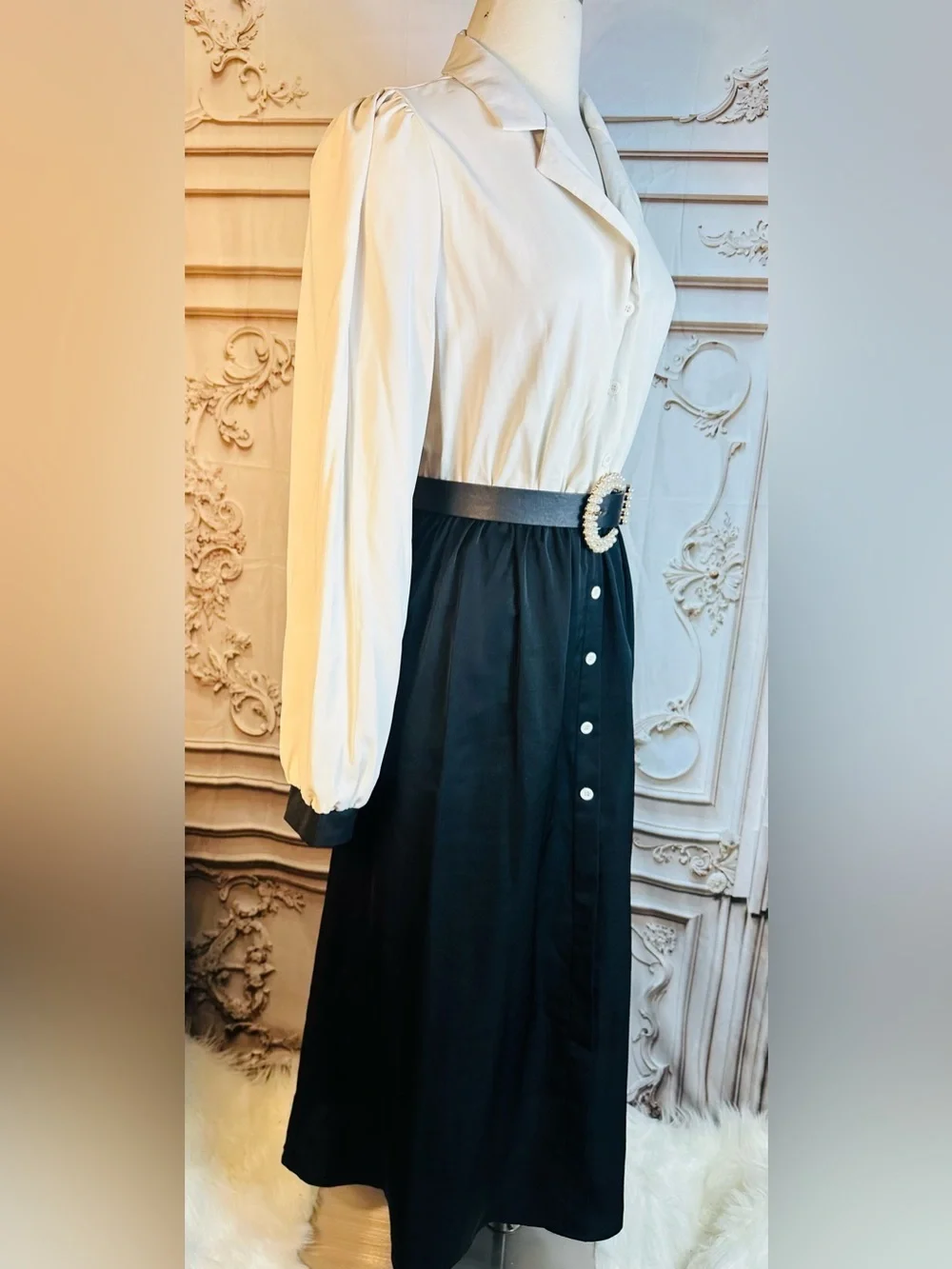 SHEIN Button-Front Maxi Skirt in Dark Green